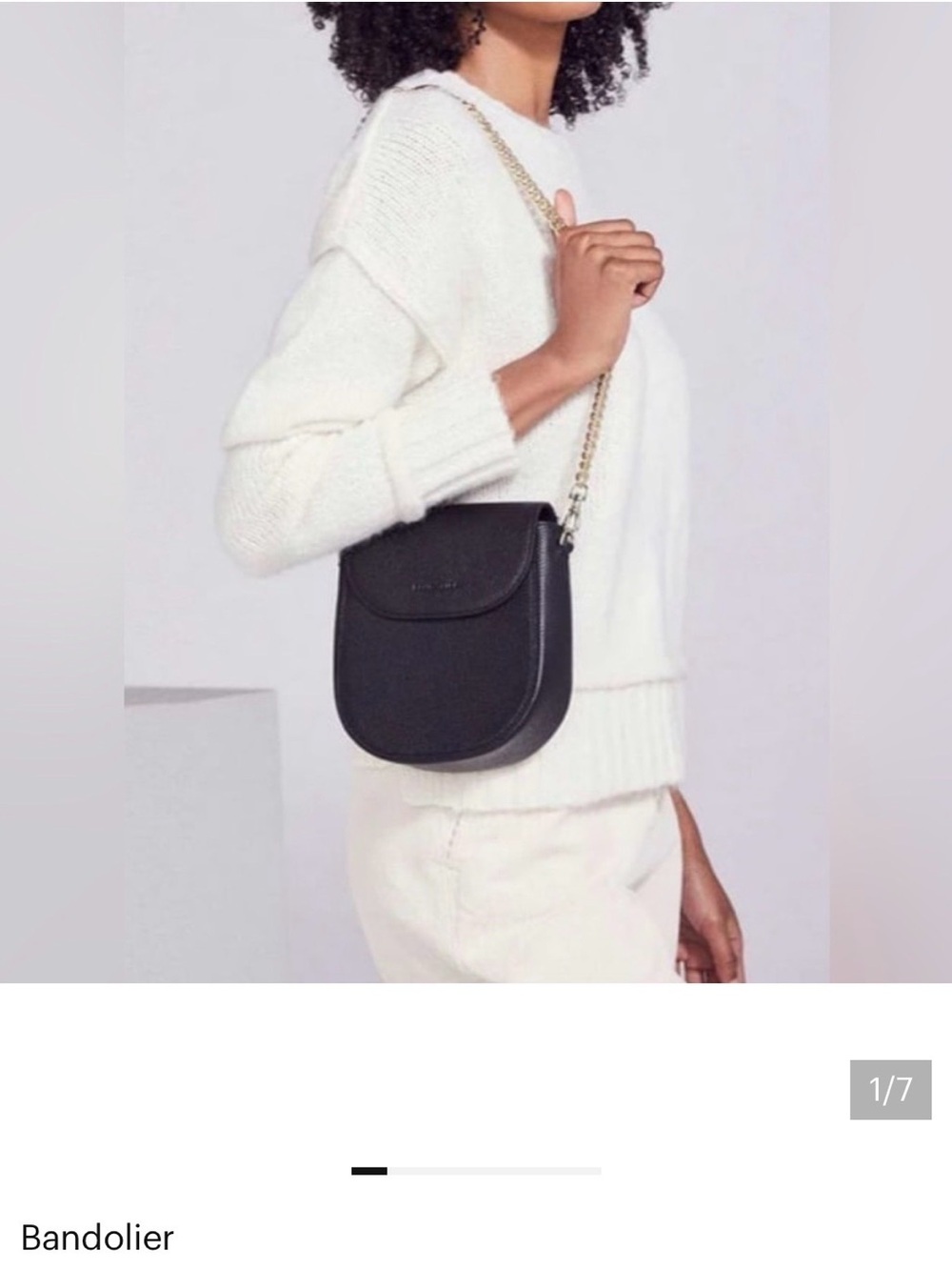 BANDOLIER Shay Leather Bag with Silver Chain Strap